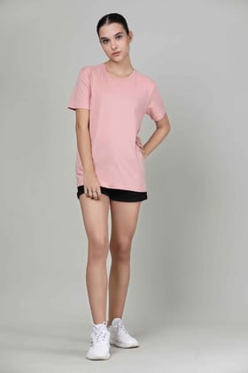 Pastel Pink - Womens Half sleeves T- Shirt-XS