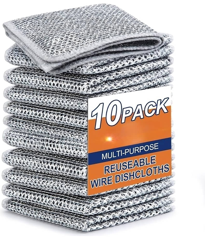 Reusable Wire Scrub Cloth – Heavy-Duty Cleaning Pads (Pack of 10)