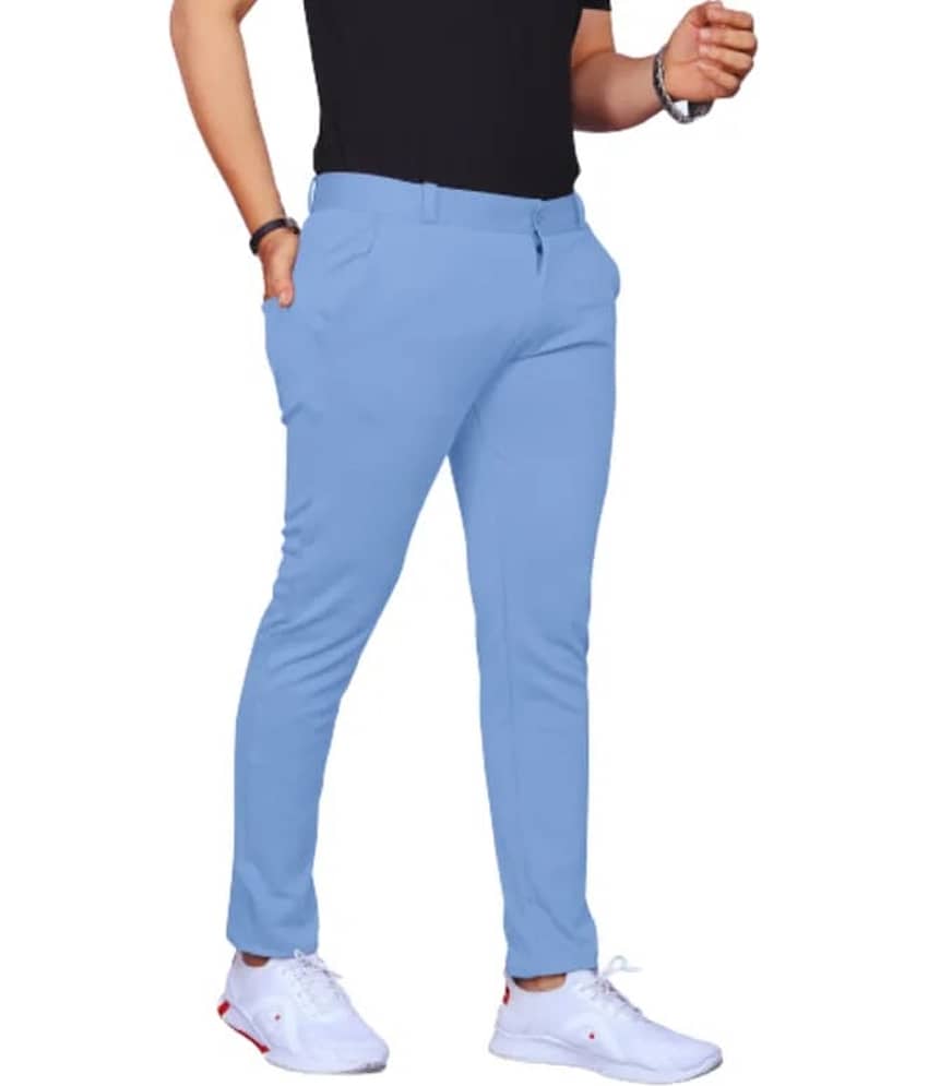 ikigai Regular Flat Men's Chinos - Turquoise ( Pack of 1 )