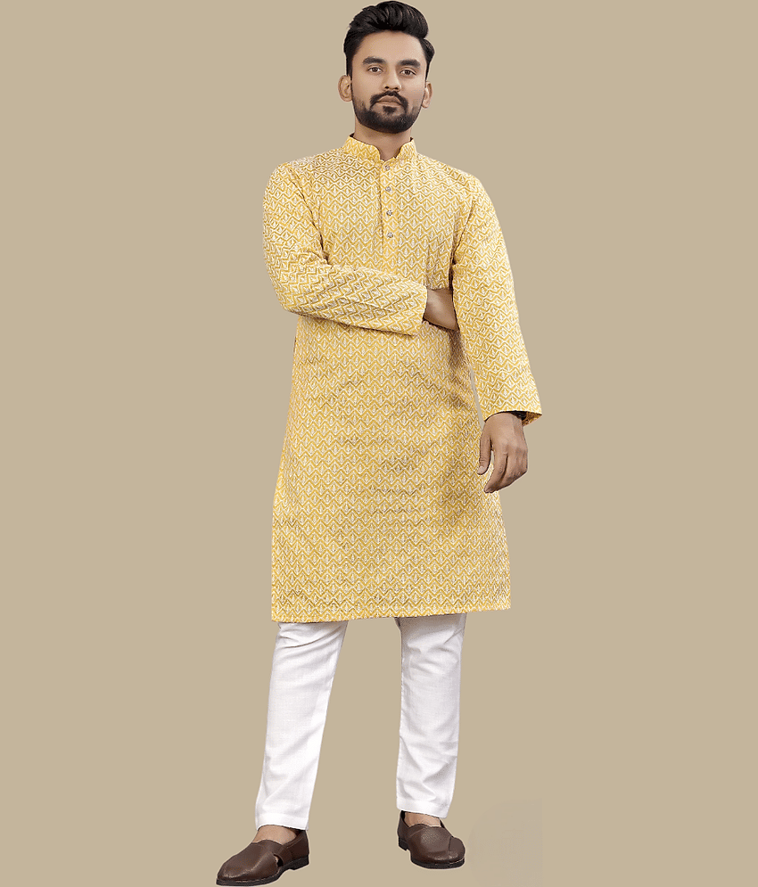 Balaji's Sky Blue Silk Regular Fit Men's Kurta Pyjama Set ( Pack of 1 )