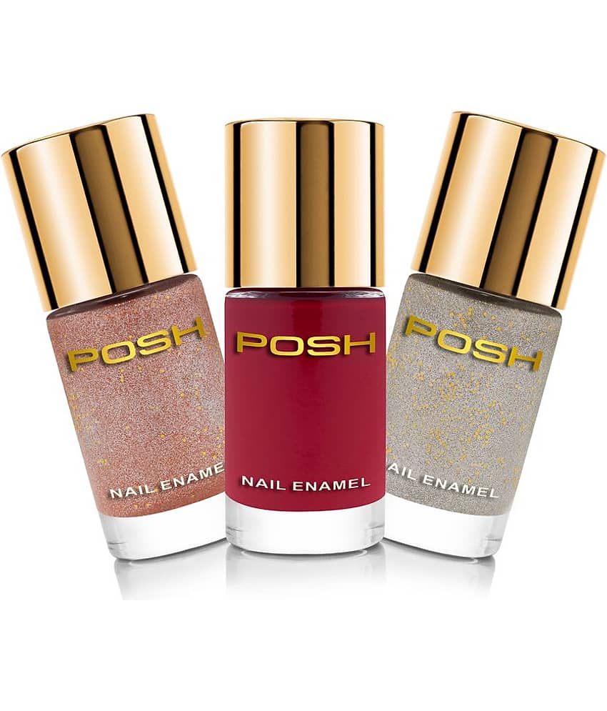 Posh - Multi Glossy Nail Polish ( Pack of 3 )