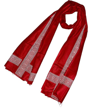 Mk weaves Red Cotton Men's Scarves ( Pack of 1 )