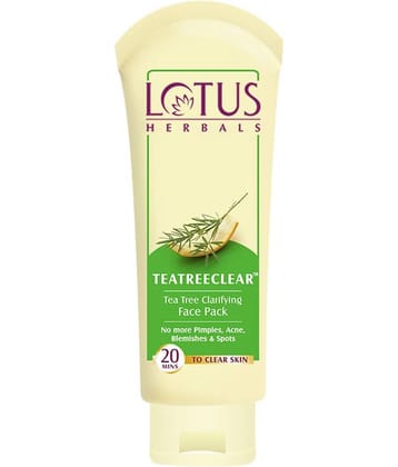 Lotus Herbals Teatreeclear Tea Tree Clarifying Face Pack, Reduces Pimples, Acne, Blemishes 120g (Pack of 1)