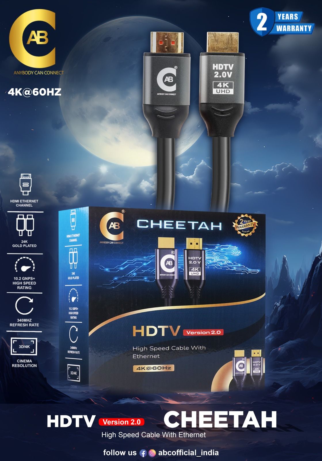 4K HDMI CABLE 3Mtr