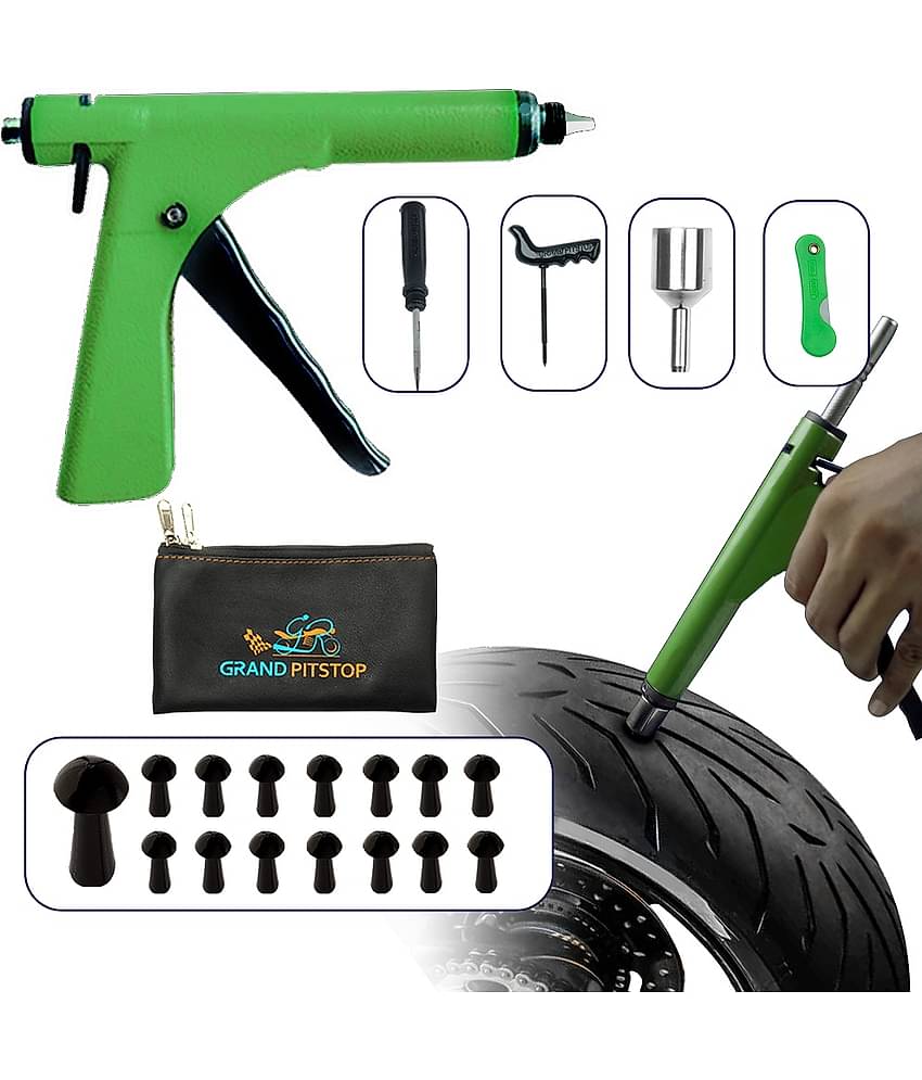 GRAND PITSTOP Tire Puncture Repair Kit with 15 Mushroom Plugs