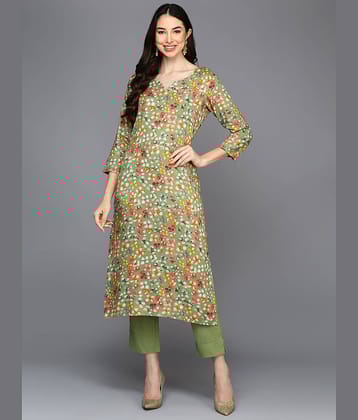 Vaamsi Viscose Printed Straight Women's Kurti - Green ( Pack of 1 )