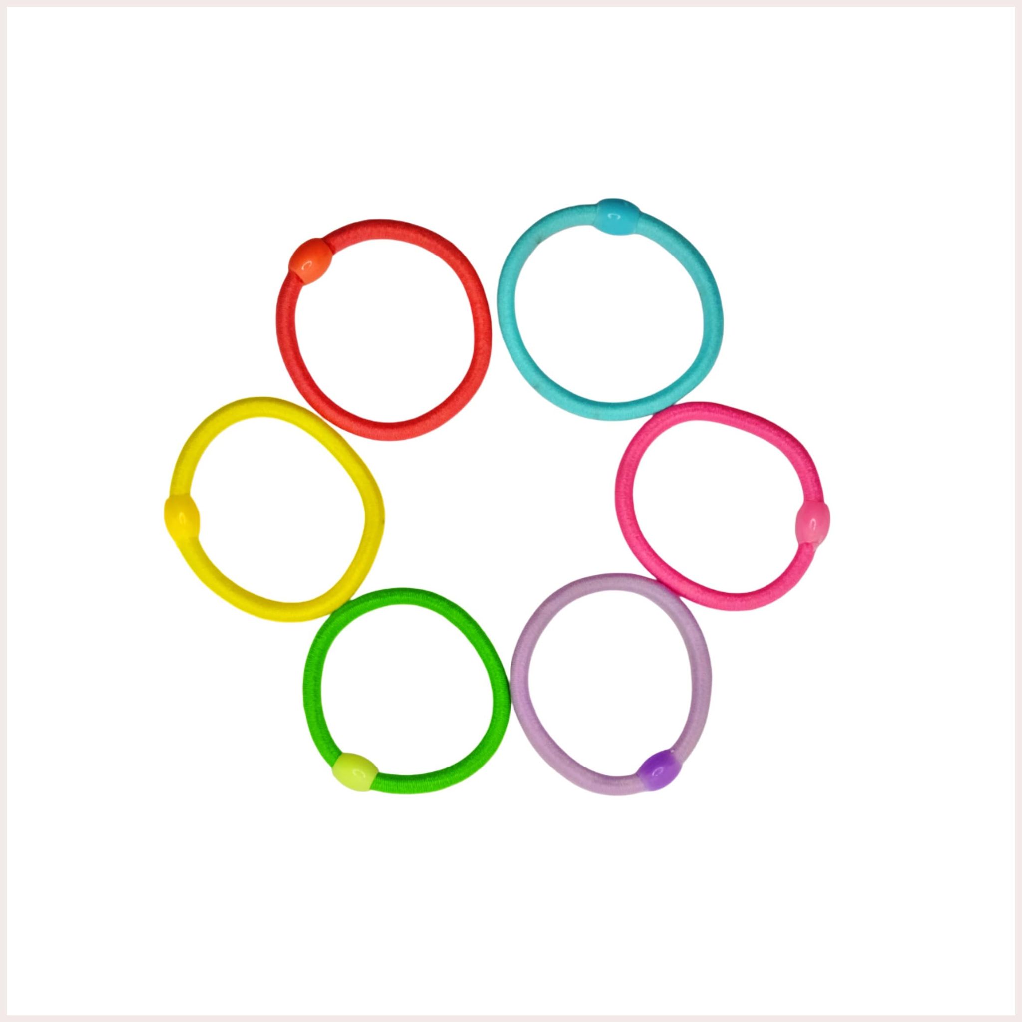 Ponytail Rubber Band - Multicolor (12 Pieces) - 5 cm Dia - Pony Holder Hair Accessories - Bands For Girls - Elastic Soft Non Slip - Tight Stretchable Hair Ties - Classic Design
