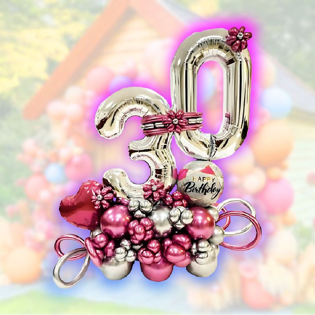 Happy 30th Birthday Balloon Bouquet - Party and Festive Needs | Buy online on ZillyBuy