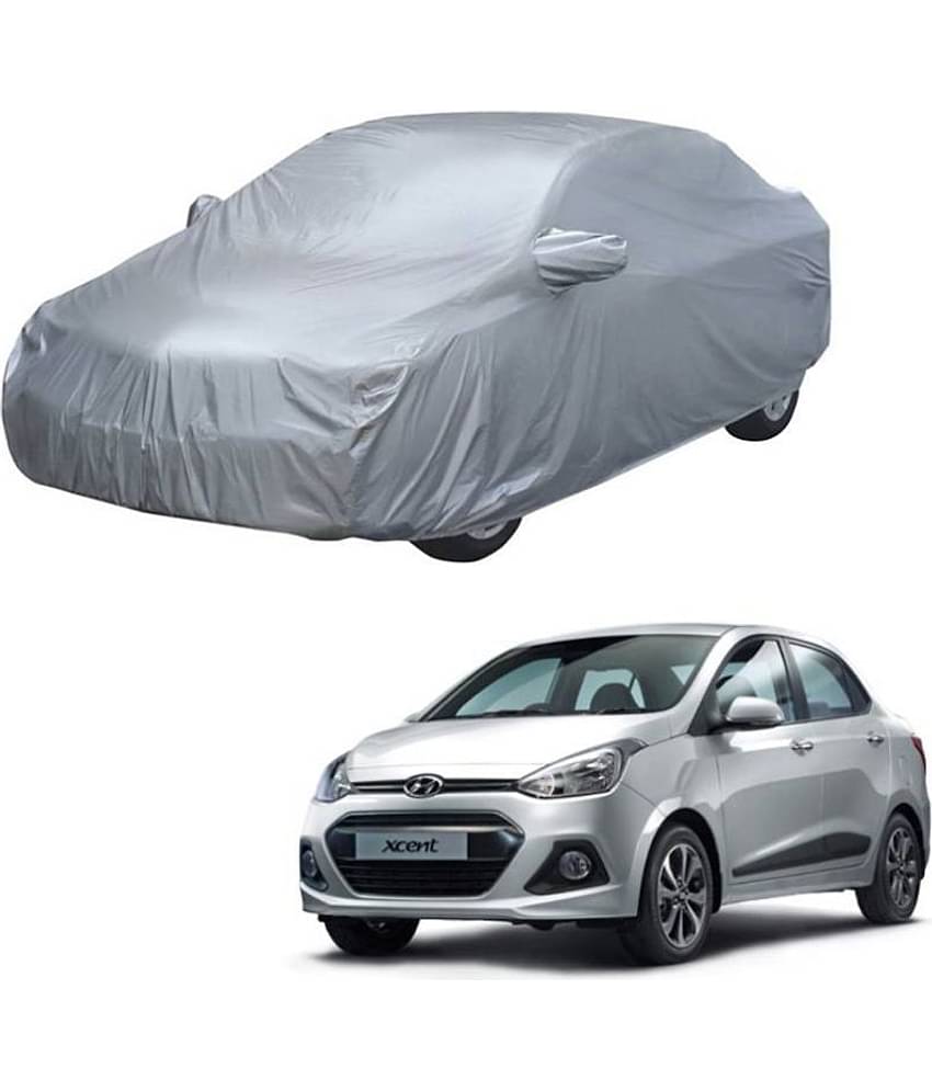 Autoretail Silver Color Dust Proof Car Body Polyster Cover With Mirror Pocket Polyster For Hyundai Xcent
