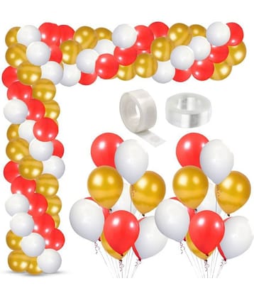 Kiran Enterprises 50 pcs Metallic Balloon + 1 Balloon Arch + 1 Balloon Glue Dot  Birthday Balloon Decoration
