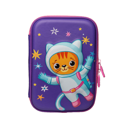 Single Layer Pencil Case - Astronaut Art-Purple