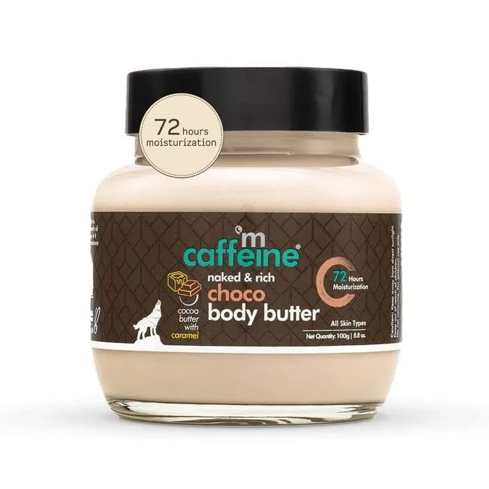 mCaffeine Choco & Shea Body Butter For Winters - 72Hrs Moisturization & Stretch Marks Reduction, 100 gm