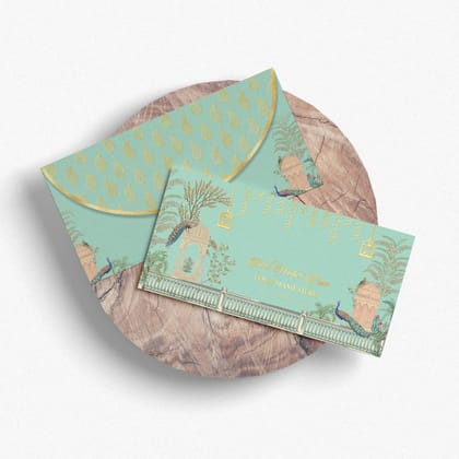 Luxe Money Envelopes -Peacock Garden Green- Set of 20
