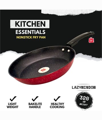 LAZYWINDOW Non-Stick Hard Anodised Fry Pan Induction Bottom without Lid 2.4 mm Thickness 23 cm Diameter 1 Ltr