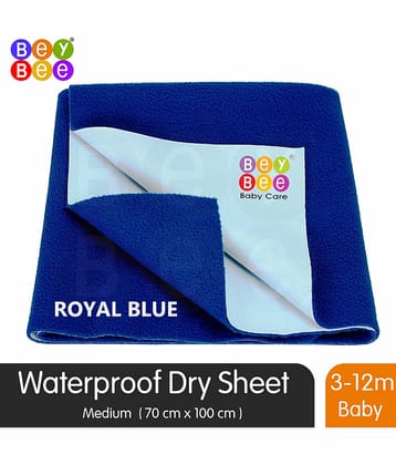 BeyBee Waterproof Rubber Sheet (Medium (100cm X 70cm), Royal Blue)