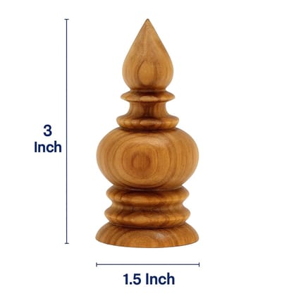 Pooja Kalash Small Without Polish (Pack of 2) � 3 Inch Height, 1� Inch Base � Natural Wood Design | Traditional Wooden Poojai Kalasam � Elegant Finish for Home Temple