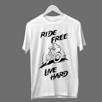 Ride Free Live Hard T-shirt For  Rider Lovers-XS / White