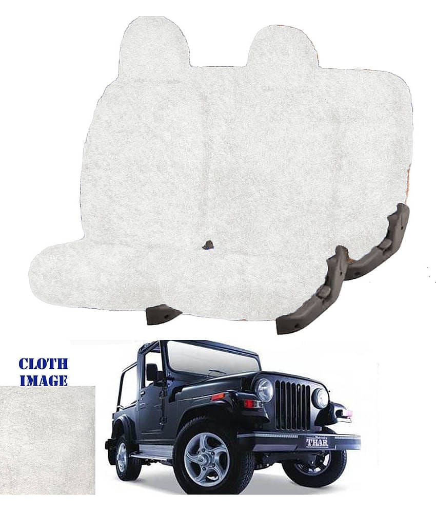 Mahindra Thar White 5 Seater Car Seat Cover