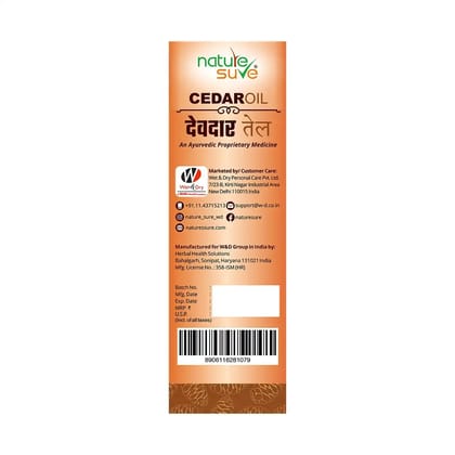 Nature Sure Cedar Oil Deodar Oil for Itching and Urticaria in Men and Women - 30ml