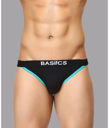 BASIICS By La Intimo Pack of 1 Spandex Briefs For Men's ( Black )