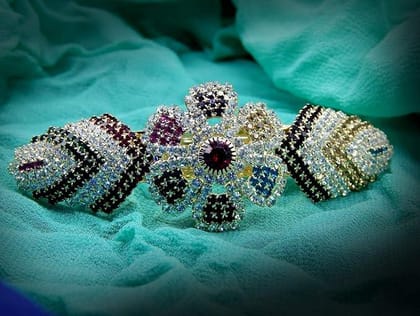 Women Multicoloured Embellished French Barrette