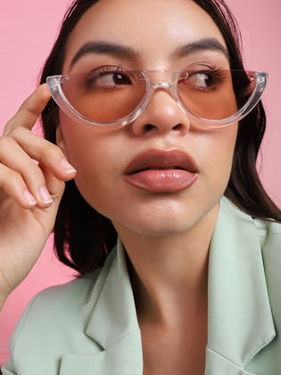 Cleat Frame Tinted Lens Cat Eye Sunglasses-Sunglasses