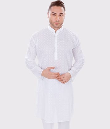 Maharaja - White Cotton Men's Regular Kurta ( Pack of 1 )
