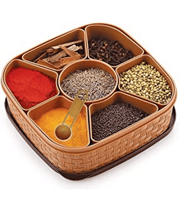 VARKAUS - Brown Plastic Storage Racks ( Pack of 1 )