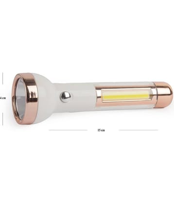 JY Super 1703 - 2W Rechargeable Flashlight Long Range Torch with 2W Emergency Light (Multicolour)( Pack of 1 )