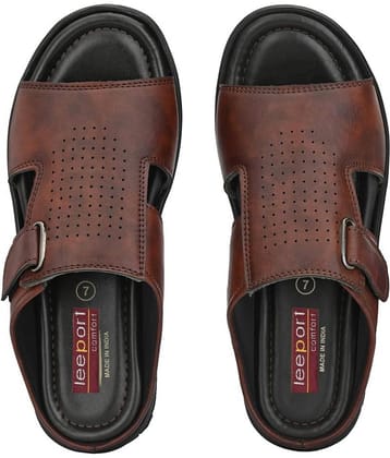 Leeport - Brown Men's Leather Slipper