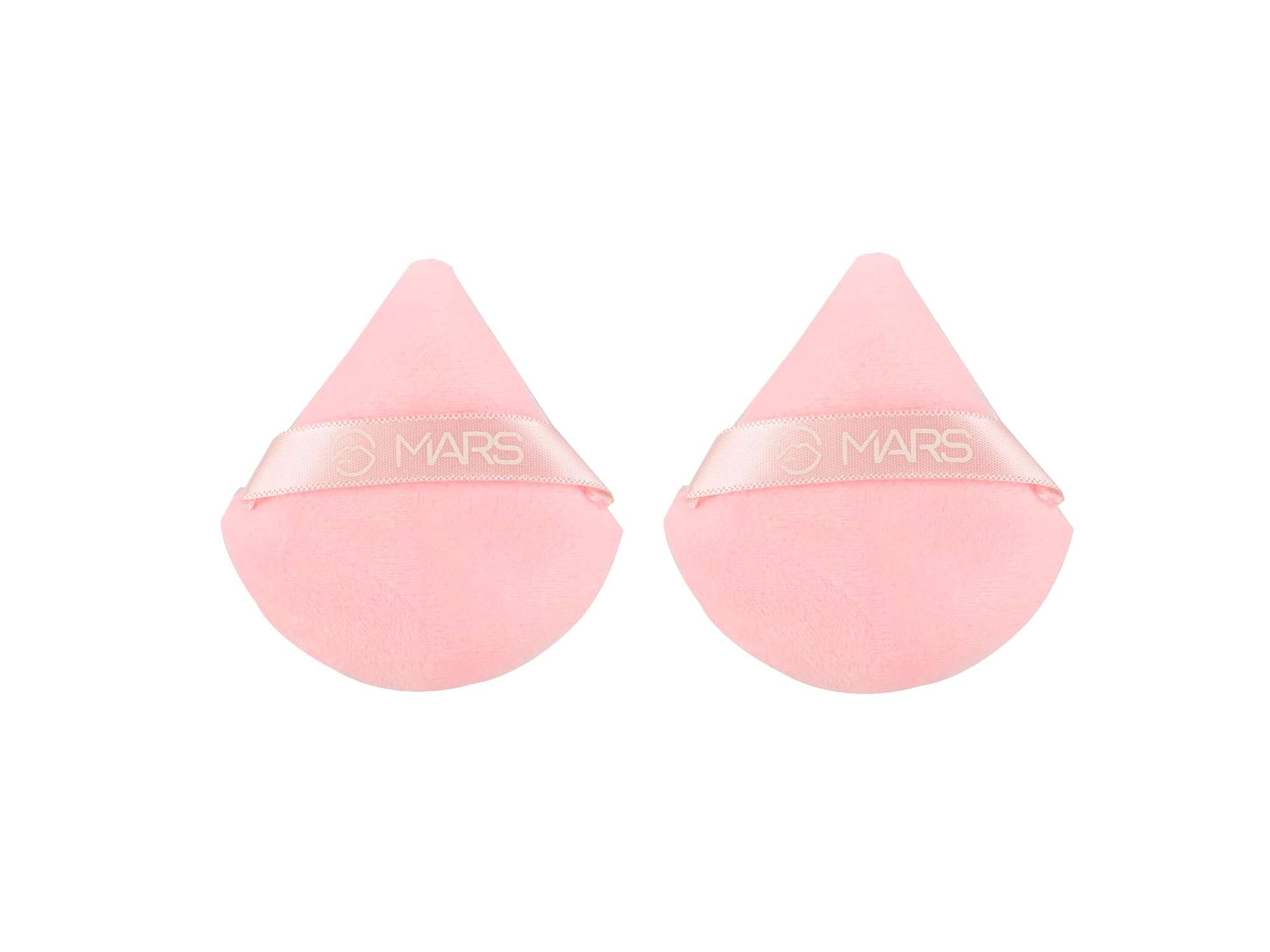 MARS Pizza Powder Puff for Face Makeup, Dual Side Application, For Loose & Pressed Powder Application, Easy to Clean and Handle, Triangle Powder Puff - WHITE