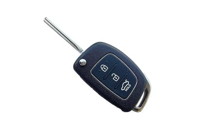 Plastic 3-Button Flip Key Rubber Pad for Hyundai i20, Verna, Xcent, iGen, Sport, Magna (Black, Medium) - Pair of 2 Pieces, Durable Replacement for Key Fob Repair.