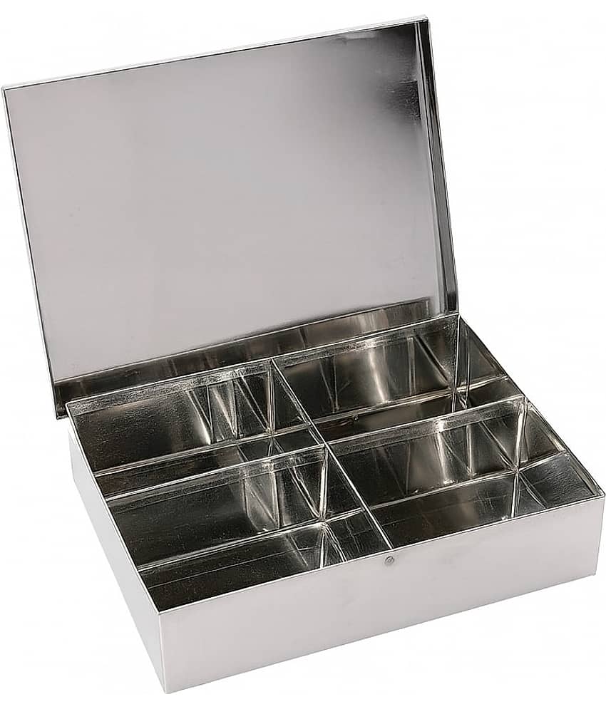 Dynore 1 Masala Peti Steel Silver Spice Container ( Set of 1 )
