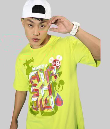 Veirdo Pack of 1 Cotton Oversized Fit Men's T-Shirt ( Green )