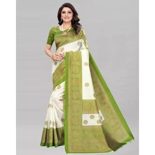 SVB Saree Green Colour Art Silk Printed Saree