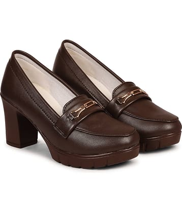 Ishransh Brown Women's Slip On Heels