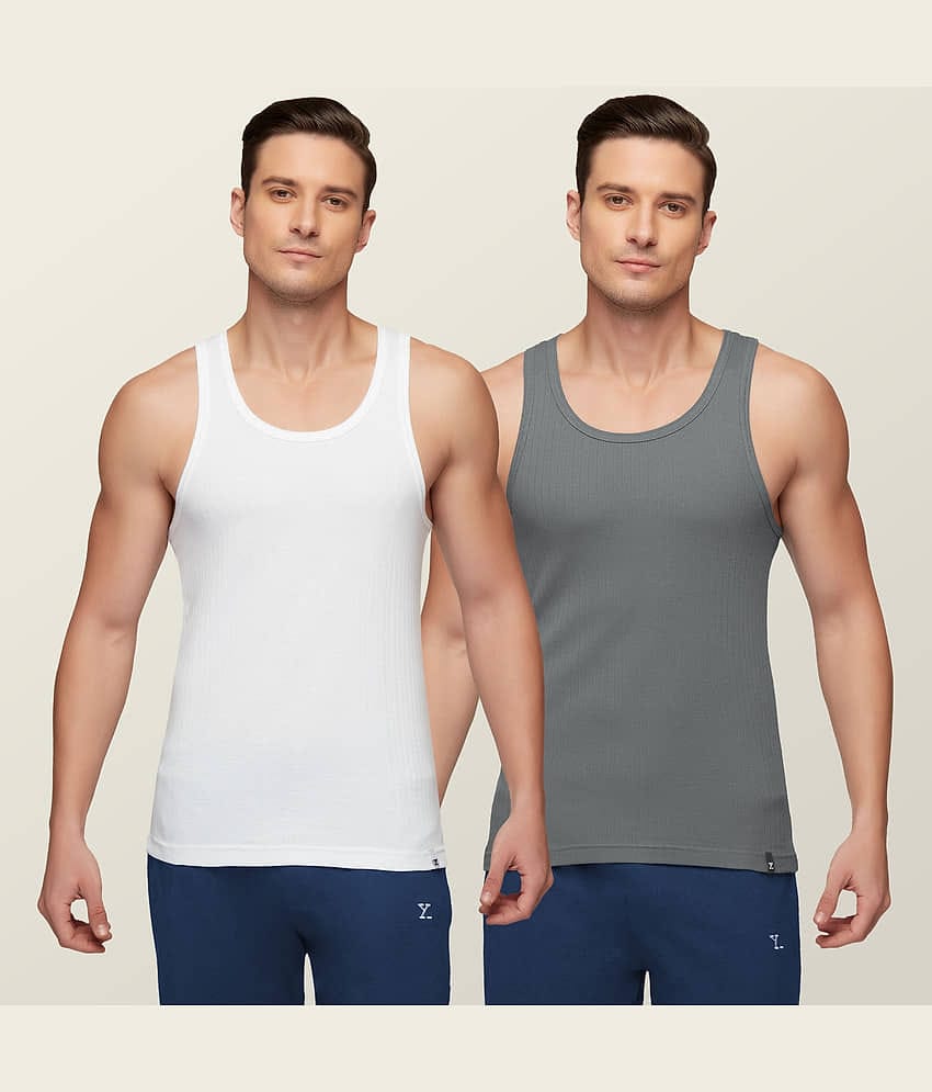XYXX Pack of 2 Cotton Gym Vest For Men ( Multicolor )