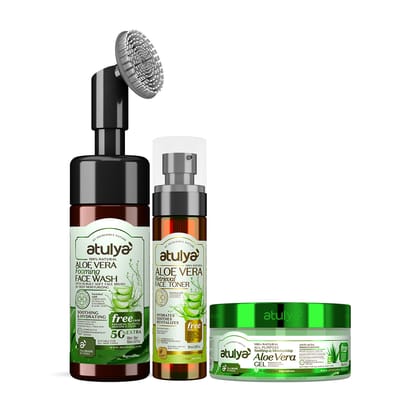 Atulya Aloe Vera Combo (Foaming Face wash + Face Toner + Gel ) Atulya Aloe Vera Combo (Foaming Face wash + Face Toner + Gel )