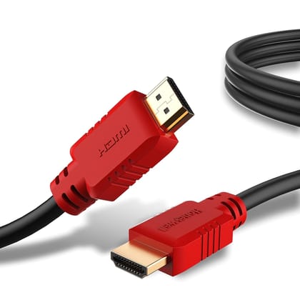 Honeywell HDMI Cable v1.4 with Ethernet, 3D/4Kx2K Ultra HD Resolution, 9.9ft/3 Meter, 10.2 GBPS Transmission Speed, Compatible with All HDMI Devices Laptop Desktop TV Set-top Box Gaming Console-Black Red&Black / 3 Meter