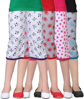 Sini Mini Girls Cotton Capris ( Multicolor )