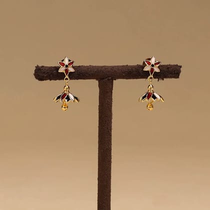 Multicolor - Handcrafted Paka Meenakari Earrings 131 Multicolor - Handcrafted Paka Meenakari Earrings 131