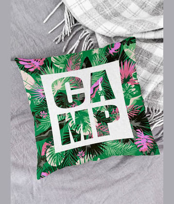 Houzzcode - Water Repellent Green Polyester Pillow Covers 40x40x3 ( Pack of 1 )