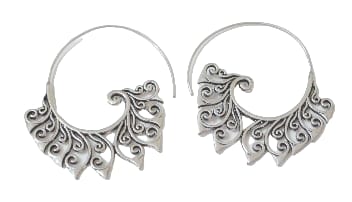 Handcrafted Spiral Brass Earrings - Elegant Silver-Plated Design, Allergy-Free, Unique Gift for Her