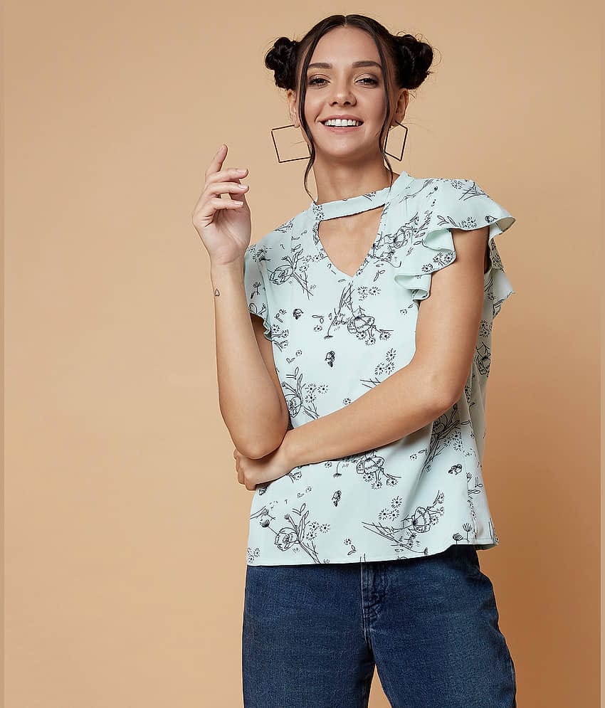 Chimpaaanzee Women's Cotton Blend Regular Top ( Green )