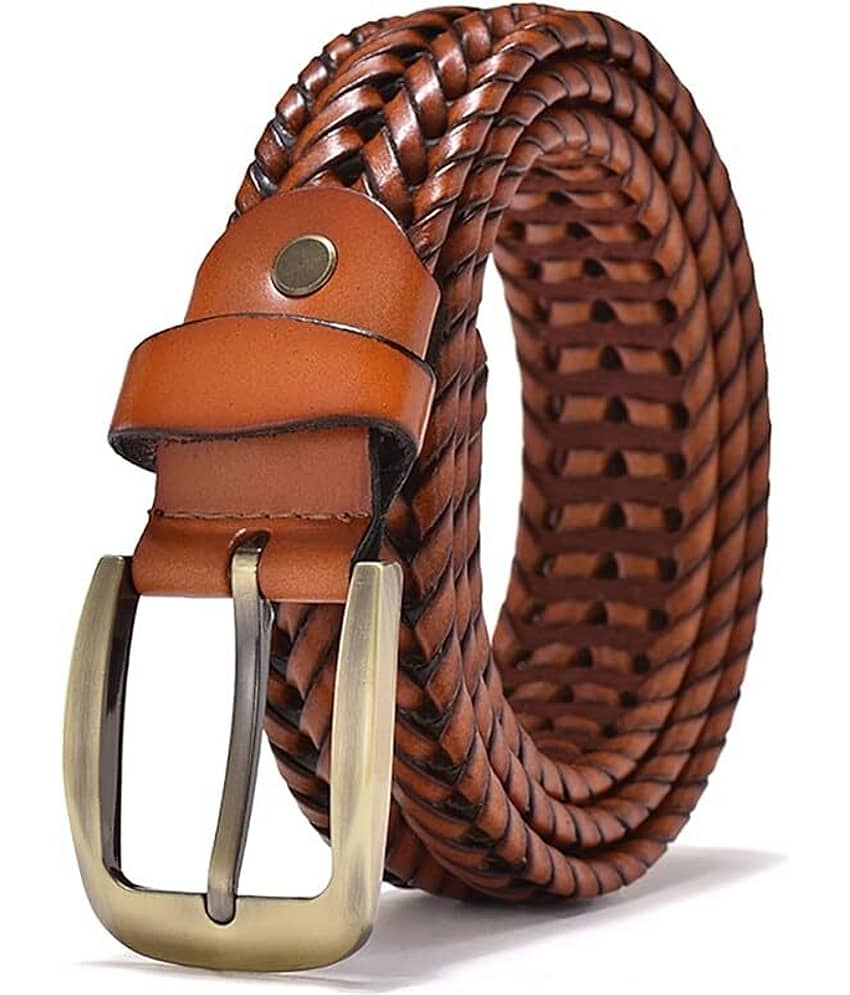 Elite Crafts - Tan 100% Leather Men's Formal Belt ( Pack of 1 )