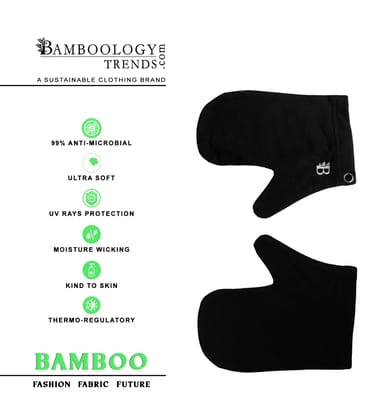Bamboo Fabric Black Hand Glove | Black