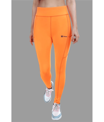 IDASS - Lycra Slim Fit Orange Women's Tights ( Pack of 1 )