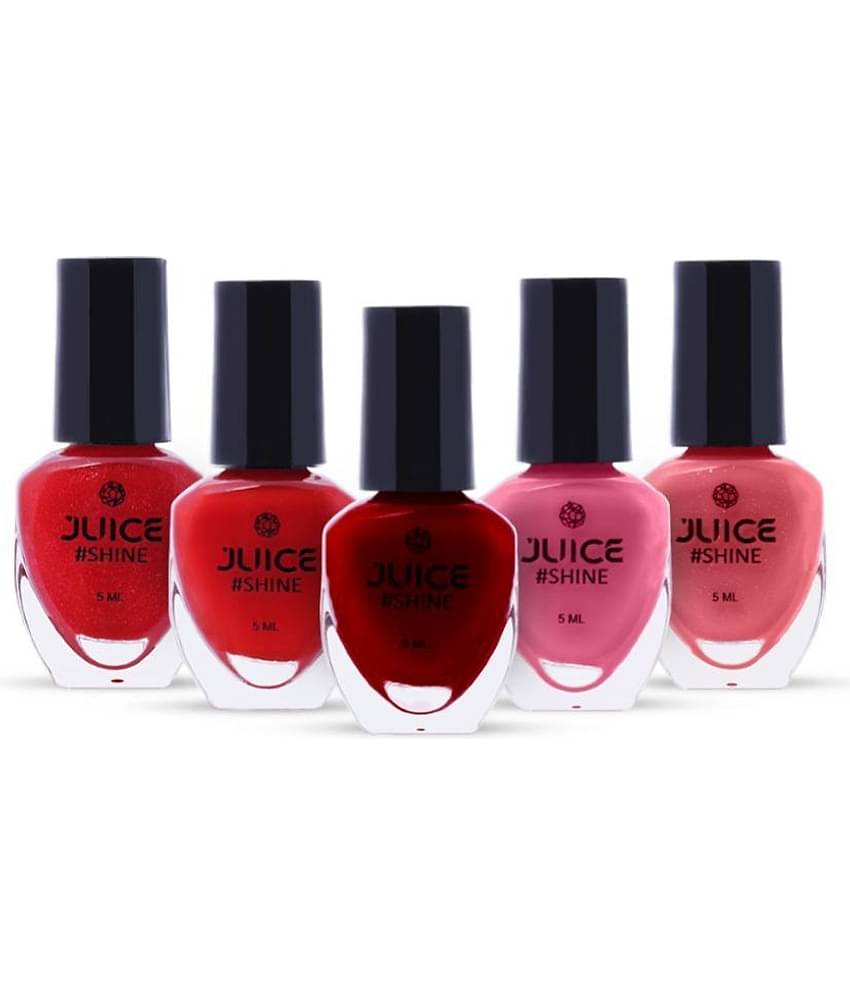 Juice - Red Glossy Nail Polish ( Pack of 5 )