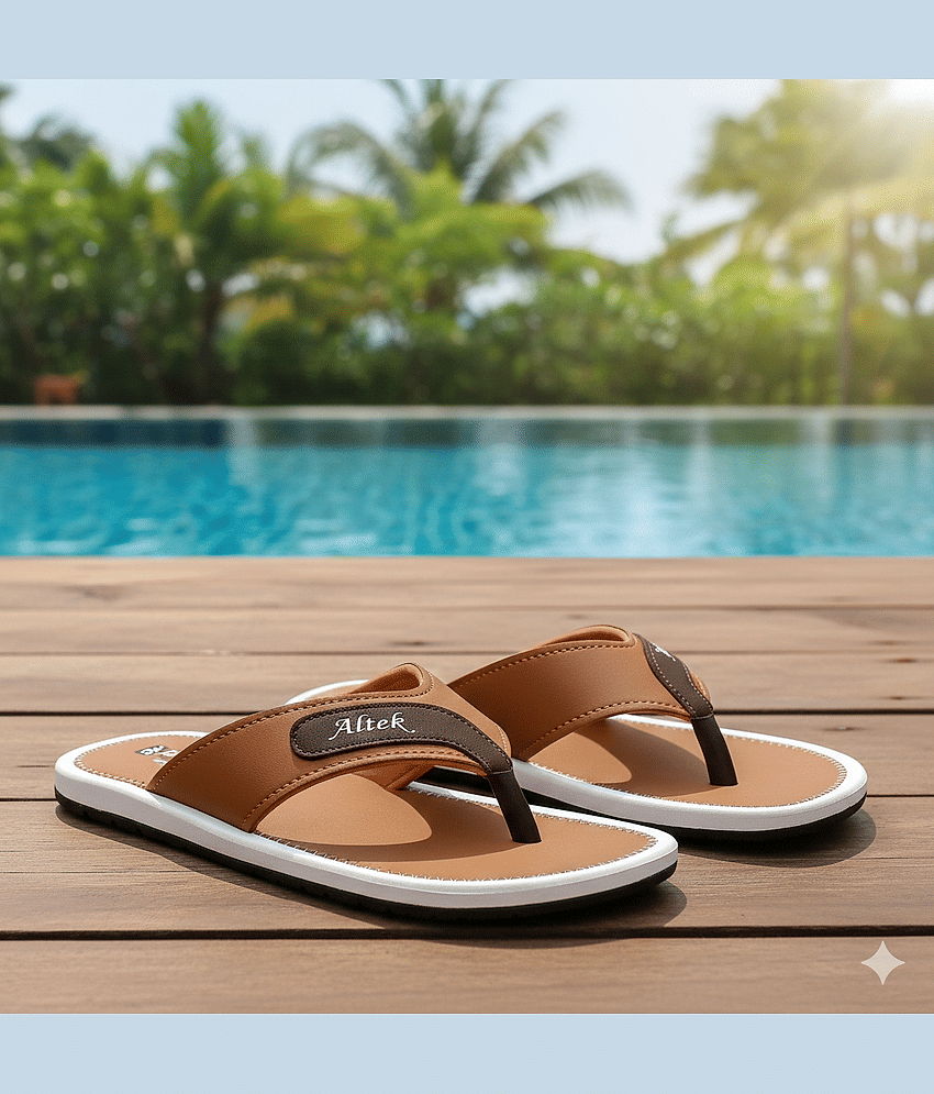 Altek Tan Men's Thong Flip Flop