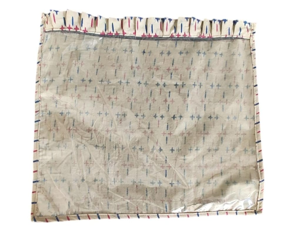 KALANKARI Blue Paisley Print Cotton Bandana with Ruffle Edge